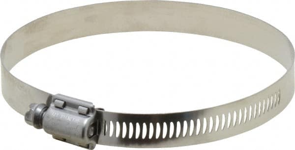 Worm Gear Clamp: SAE 60, 3-5/16 to 4-1/4" Dia, Stainless Steel Band