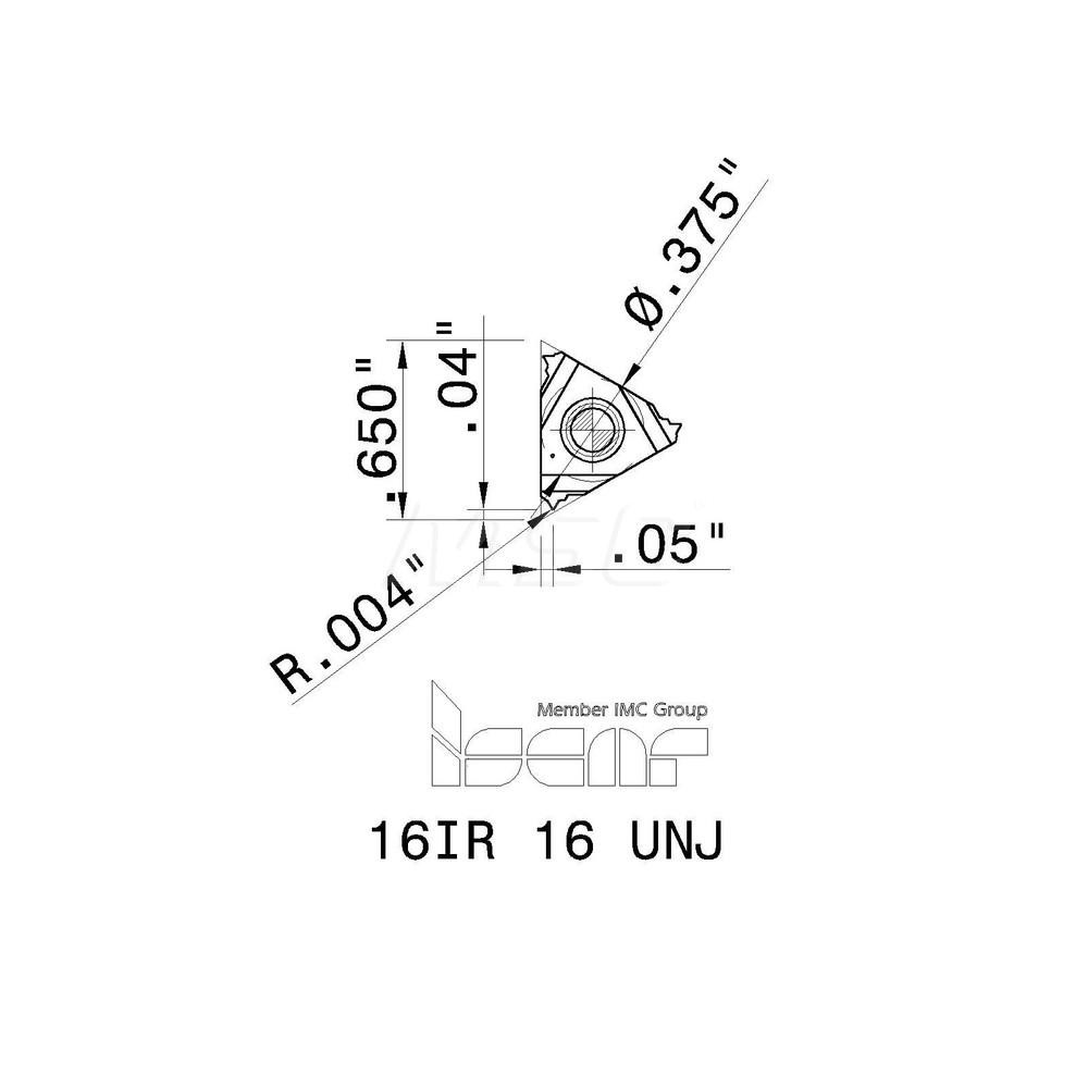 Iscar - Laydown Threading Insert: 16IR 16 UNJ IC908, Carbide | MSC Direct