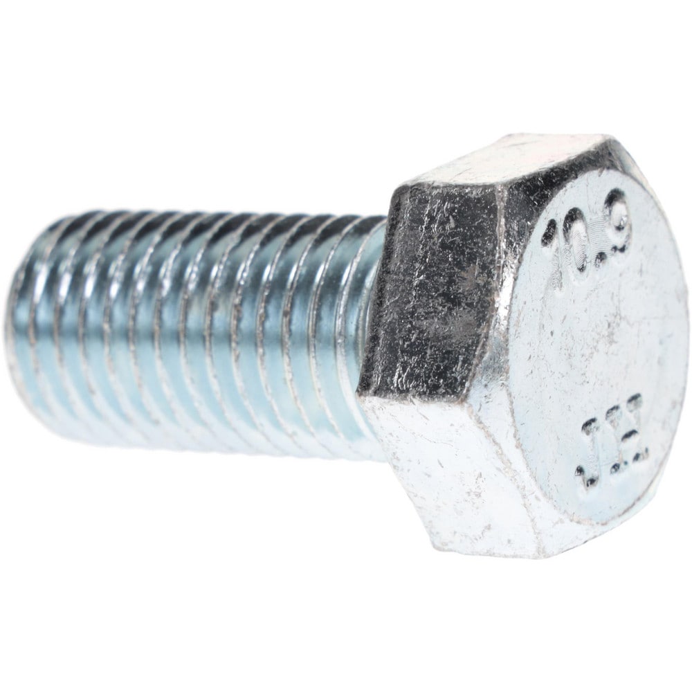 Hex Head Cap Screw: M20 x 2.50 x 40 mm, Grade 10.9 Steel, Zinc-Plated
