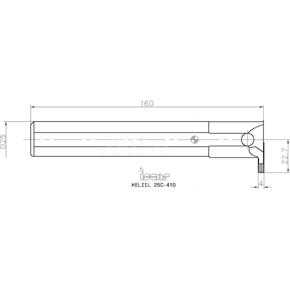 Iscar - Indexable Grooving Toolholder: HELIIL 25C-410, Internal