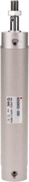 SMC PNEUMATICS NCDGBN32-0500 Double Acting Rodless Air Cylinder: 1-1/4" Bore, 5" Stroke, 140 psi Max, 1/8 NPT Port, Basic Mount 