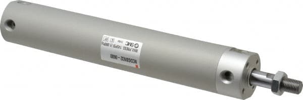 SMC PNEUMATICS NCDGBN32-0600 Double Acting Rodless Air Cylinder: 1-1/4" Bore, 6" Stroke, 140 psi Max, 1/8 NPT Port, Basic Mount 