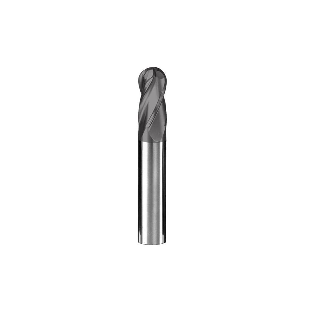 Ball End Mill: 0.2656" Dia, 0.75" LOC, 4 Flute, Solid Carbide