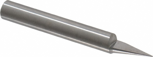MSC Industrial | Onsrud 30° 1/4" Shank Diam, 0.02" Cut Diam, 2" OAL Conical Point Engraving Cutters - Uncoated, 1/2" LOC, 1 Flute, 0.02" Tip Diam