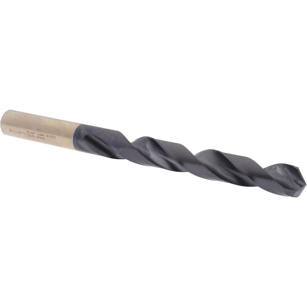 Accupro 1BB1229-AC Jobber Length Drill Bit: 0.4844" Dia, 120 °, Cobalt 