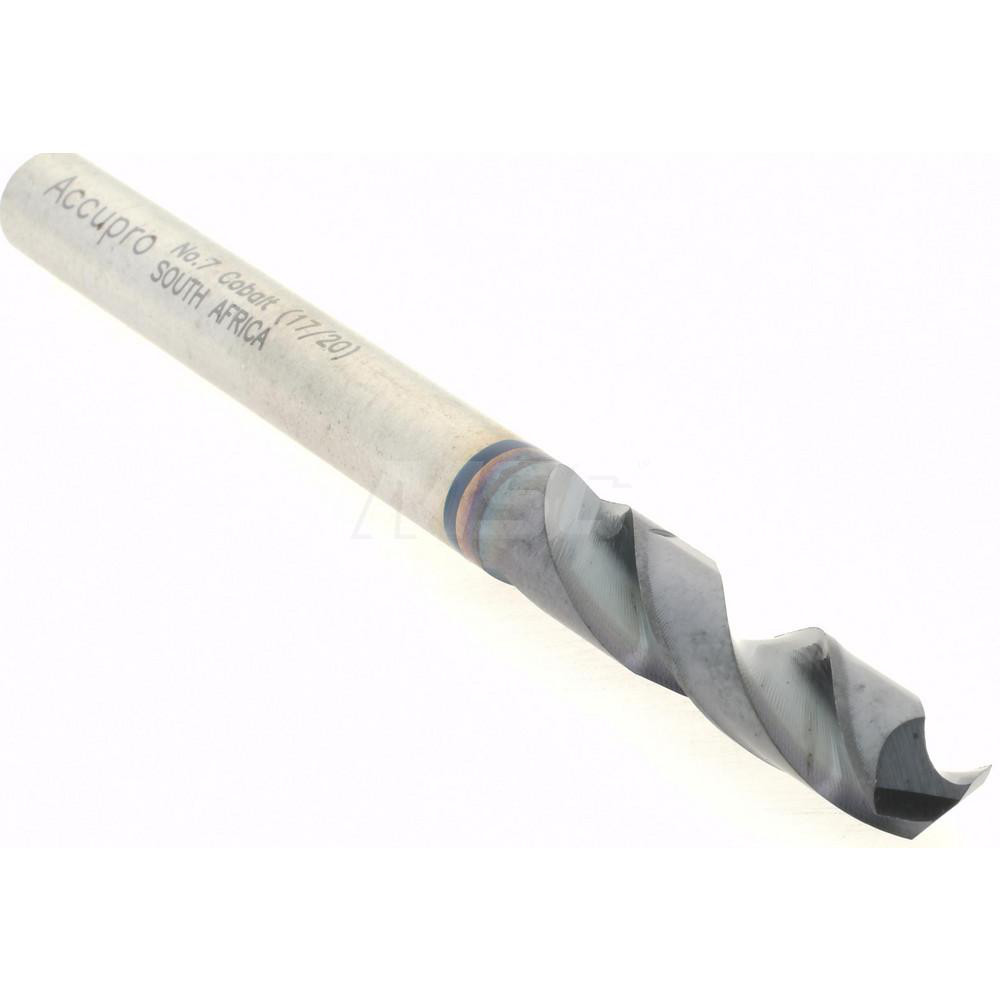 Accupro Screw Machine Length Drill Bit 0.201" Dia, 120 °, Cobalt