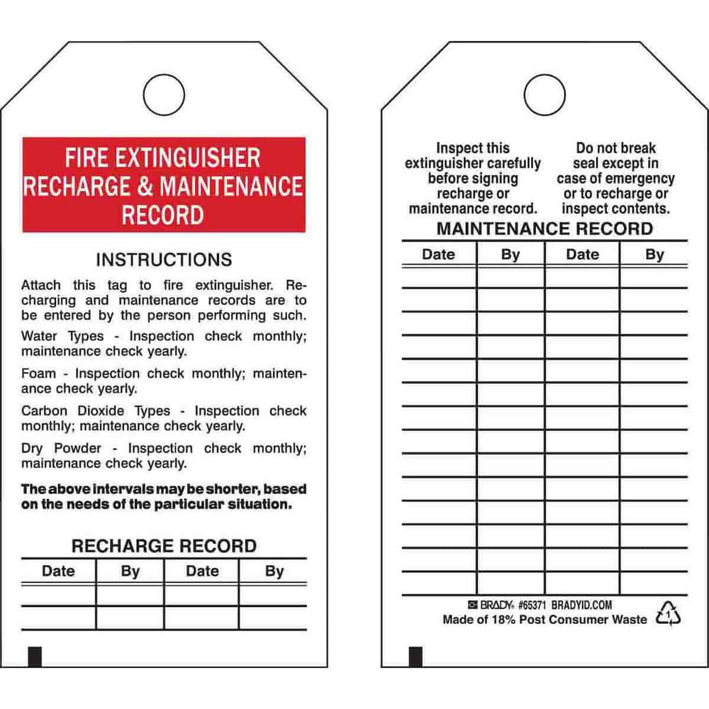 Safety & Facility Tags; Product Service Code: 9905