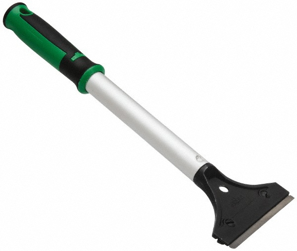 Carbon Steel 2-Edge Scraper - 4" Blade Width, 12" Long Aluminum Handle