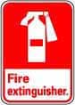 Fire Extinguisher, Pressure Sensitive Vinyl Fire Sign