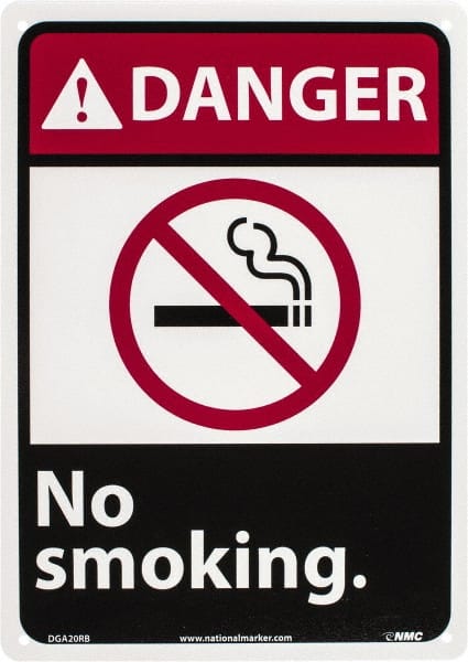 Accident Prevention Sign: Rectangle, "Danger, No Smoking"