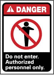 Security & Admittance Sign: Rectangle, "Danger, DO NOT ENTER AUTHORIZED PERSONNEL ONLY"
