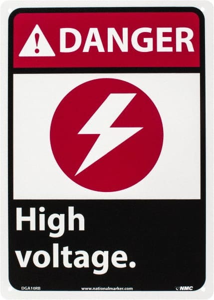 Sign: Rectangle, "Danger - High Voltage"