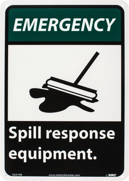 Accident Prevention Sign: Rectangle, "SPILL RESPONSE EQUIPMENT"