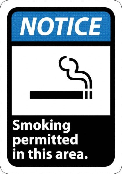 Sign: Rectangle, "Notice - Smoking Permitted in This Area"