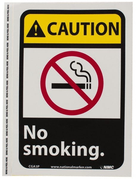 Accident Prevention Sign: Rectangle, "Caution, NO SMOKING."