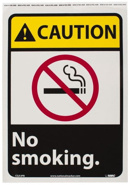Accident Prevention Sign: Rectangle, "Caution, NO SMOKING."
