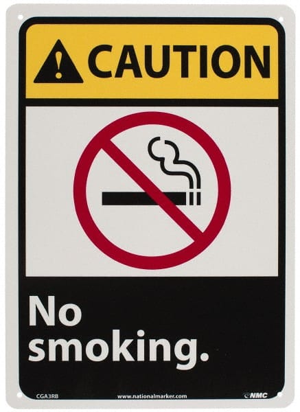 Sign: Rectangle, "Caution - No Smoking"
