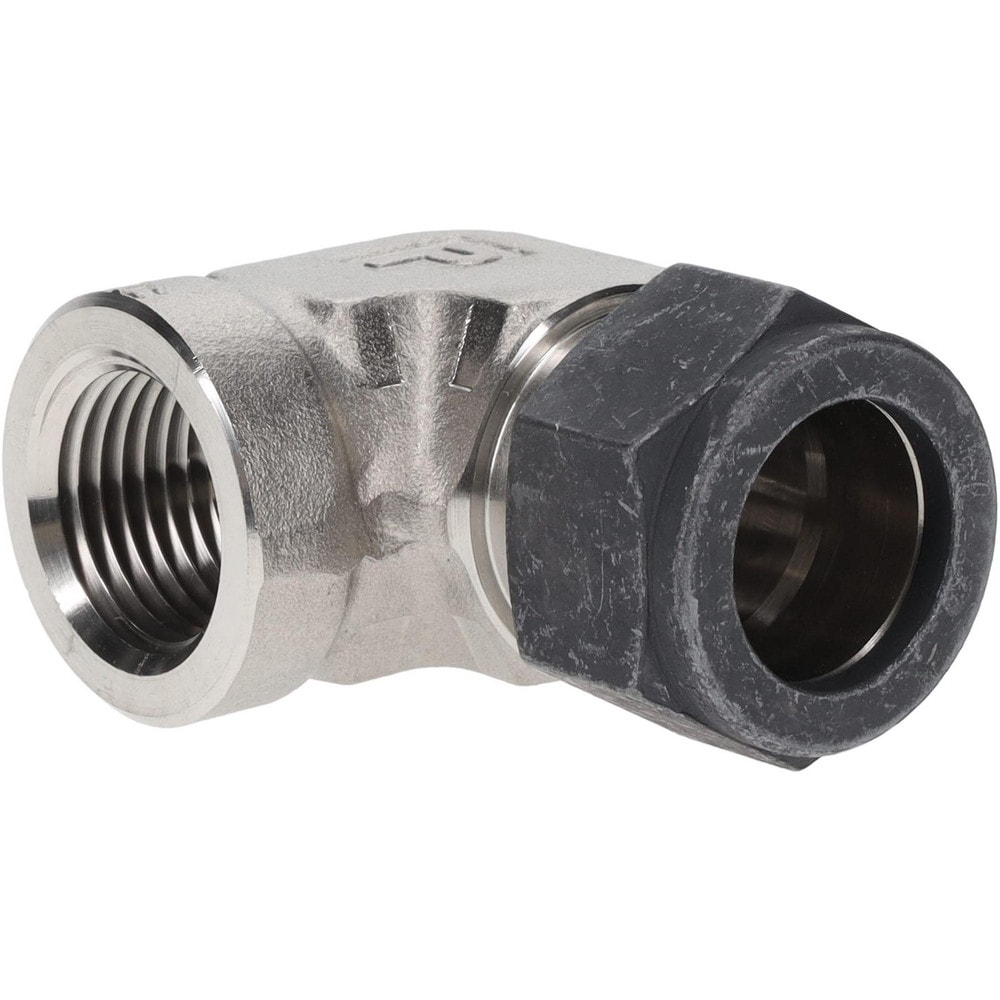 Compression Tube Female Elbow: 1/2" Thread, Compression x FNPT