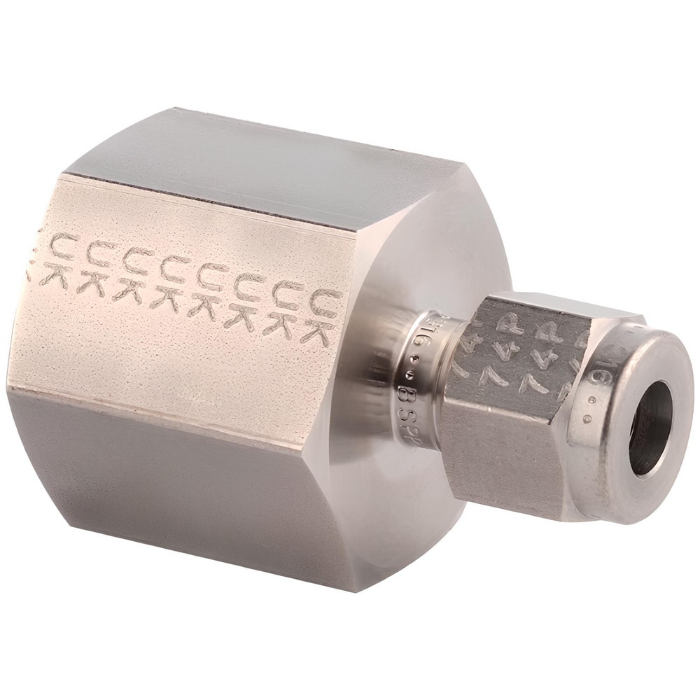 Compression Tube Connector: 1/2-14" Thread, Compression x FNPT