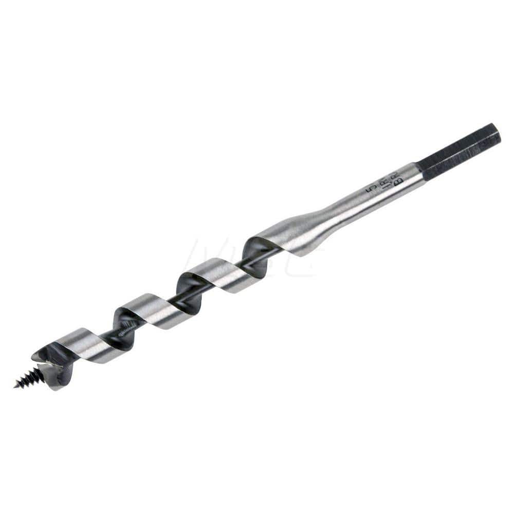 5/8", 5/16" Diam Straight Shank, 7-1/2" Overall Length with 4-1/2" Twist, Solid Center Auger Bit