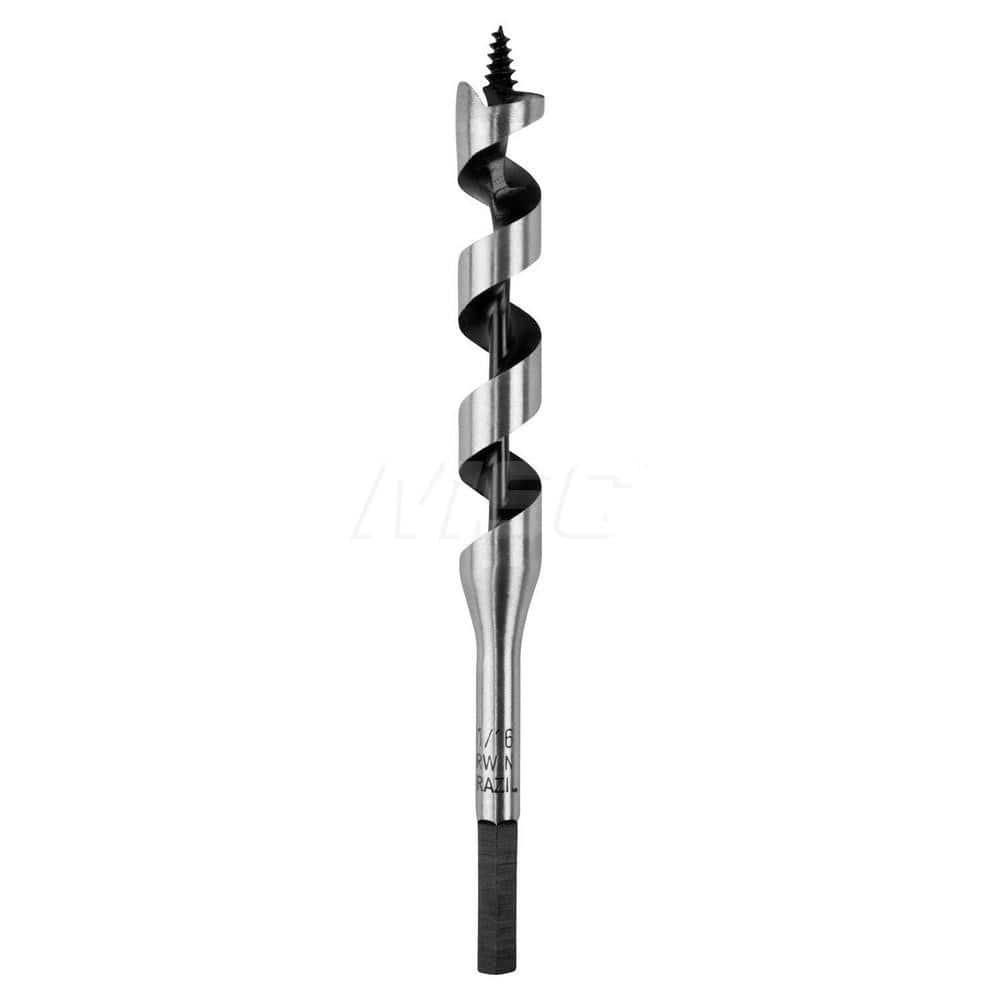 11/16", 5/16" Diam Straight Shank, 7-1/2" Overall Length with 4-1/2" Twist, Solid Center Auger Bit