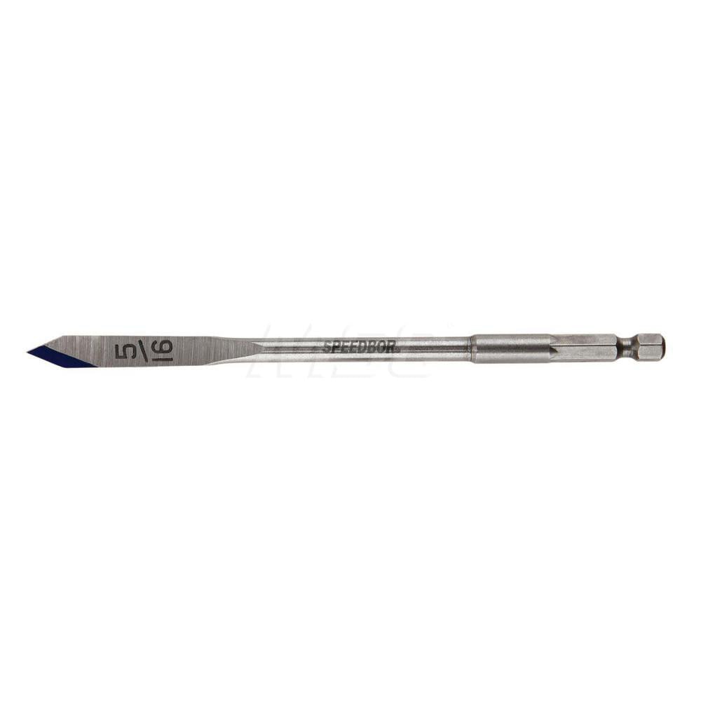 5/16", 1/4" Hex Shank, Bright Finish, High Speed Steel, Spade Blade Drill Bit