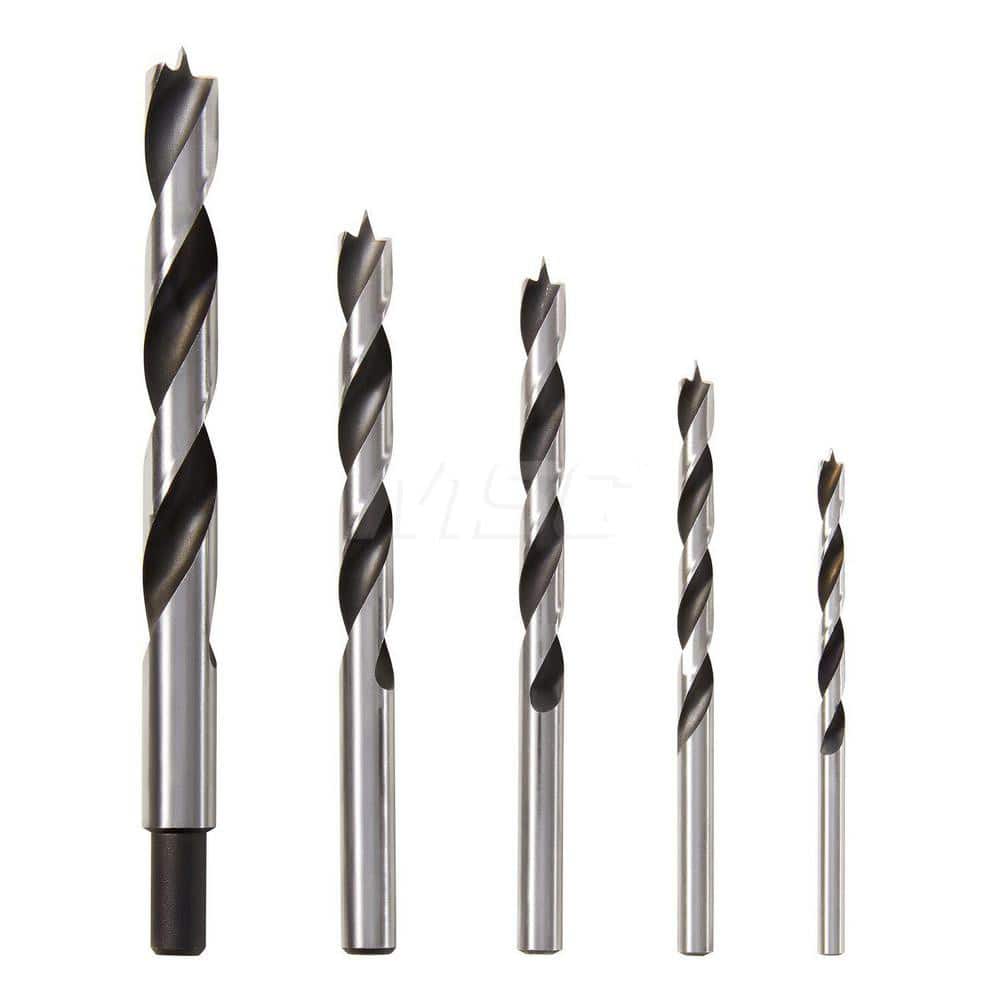 Irwin - Drill Bit Set: Jobber Length Drill Bits, 5 Pc, Carbon Steel