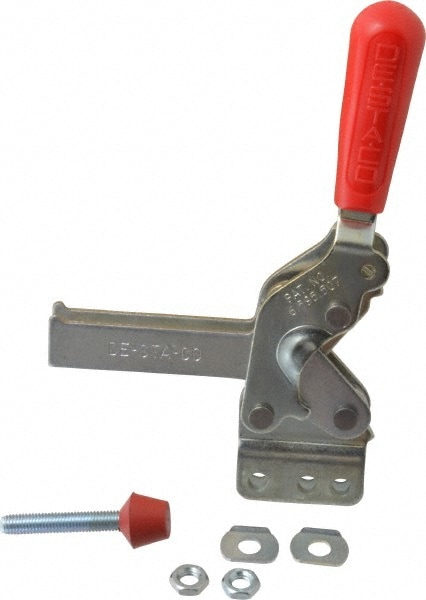 Manual Hold-Down Toggle Clamp: Vertical, 1,000 lb Capacity, U-Bar, Straight Base