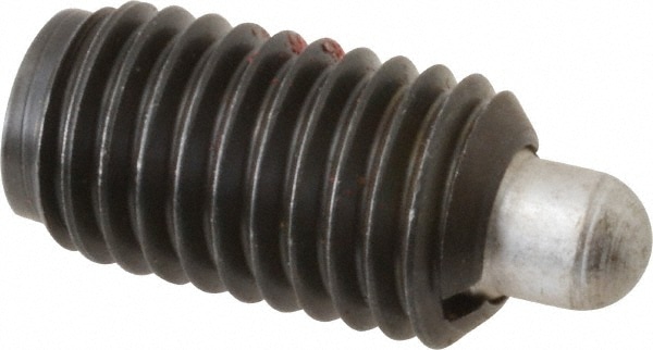 Threaded Spring Plunger: 5/8-11, 1-1/8" Thread Length, 0.31" Dia, 5/16" Projection