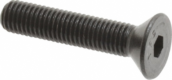 Value Collection 211131PR Flat Socket Cap Screw: 1/4-28 x 1-1/4" Long, Alloy Steel, Black Oxide Finish Image