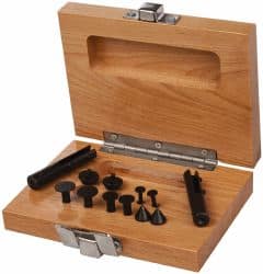 Caliper Centerline Attachment: Use with 6" Vernier, Dial & Digital Calipers, Includes Cold Rolled Steel & Wood (Case) Caliper Centerline Attachment