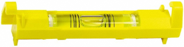 1 Vial, 3" Long, Plastic Line Level - 0.9" High x 3.45" Wide, Yellow