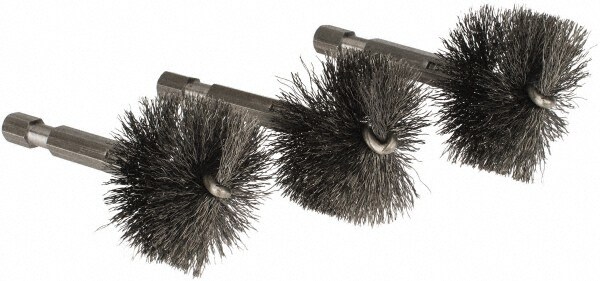 1-1/4 Inch Inside Diameter, 1-7/16 Inch Actual Brush Diameter, Steel, Power Fitting and Cleaning Brush