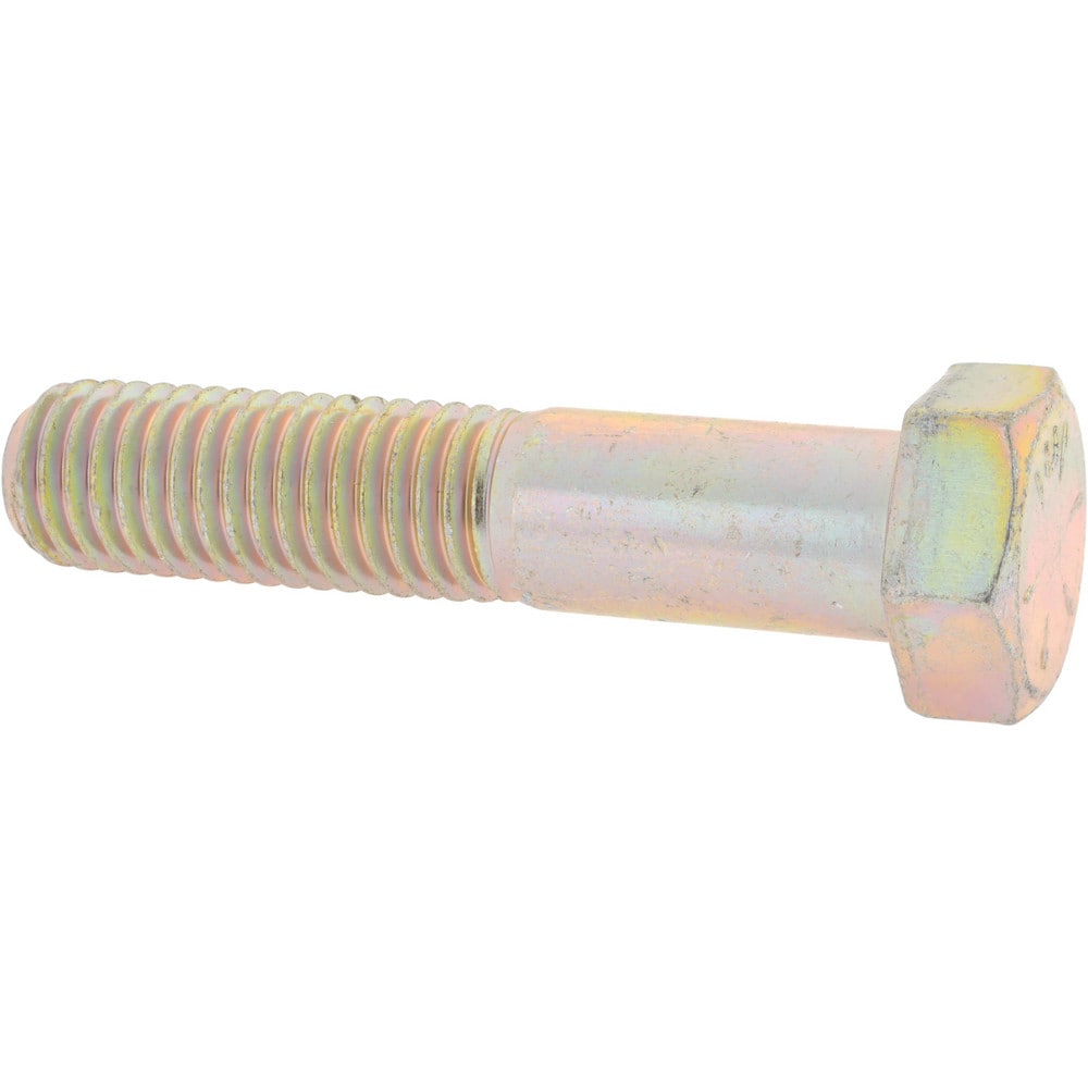 Made In Usa Hex Head Cap Screw 58 11 X 3 Grade 8 Steel Zinc Yellow Dichromate Finish 