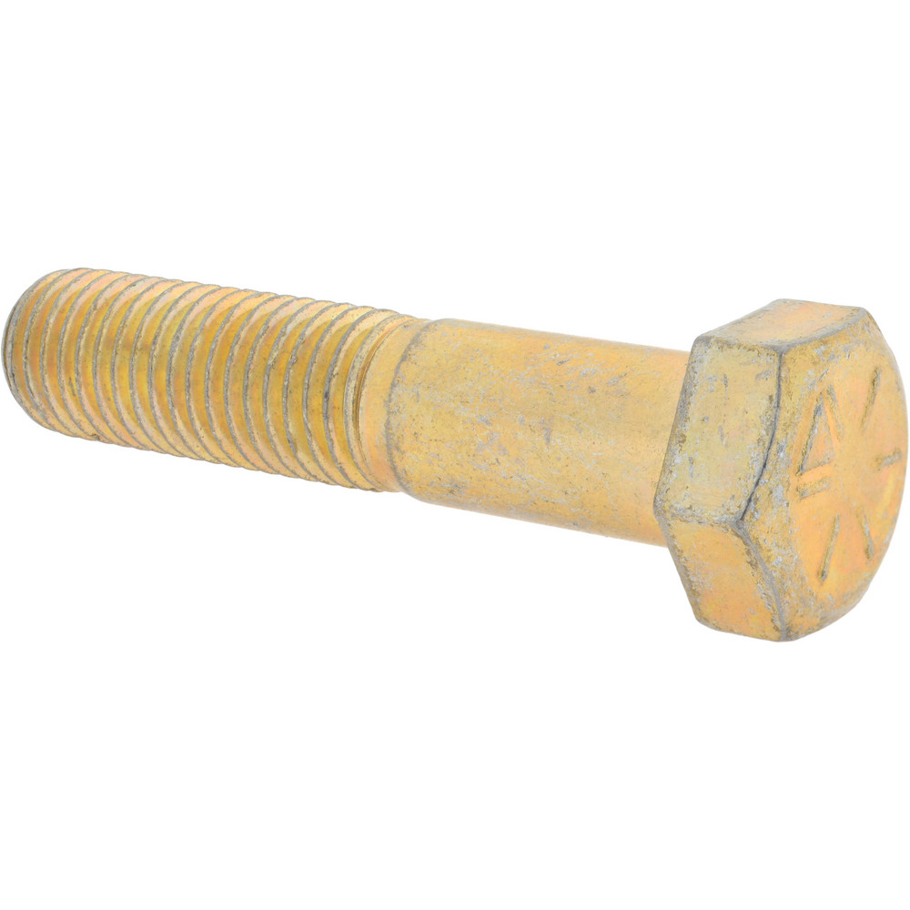 Hex Head Cap Screw 3/410 x 31/2", Grade 8 Steel, Zinc Yellow Dichromate Finish Partially