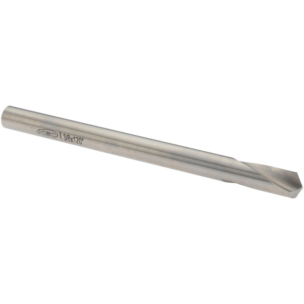 Spotting Drill: 3/8" Dia, 120 deg, 5" OAL, High-Speed Steel - 1-1/8" Flute Length, 3/8" Shank Dia, Bright/Uncoated Finish, Right Hand Cut