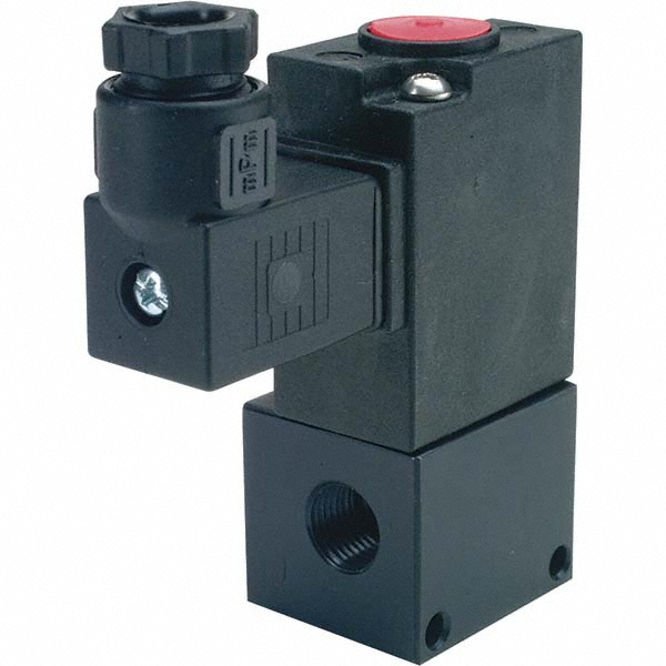 Stacking Solenoid Valve: Solenoid, 3-Way, 2 Position, Spring Return - 0.2 CV Rating, 120V AC, 2.4" High