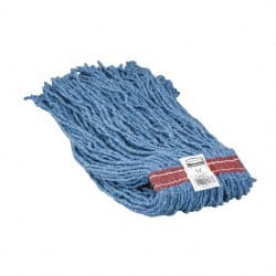 Wet Mop Cut: Screw On & Side Loading, Large, Blue Mop, Blended Fiber