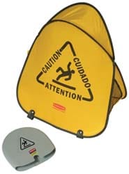 Rubbermaid FG9S0700YEL Caution, 18-3/8" Wide x 20" High, Spring Steel and Durable Cleanable Fabric Floor Sign Image