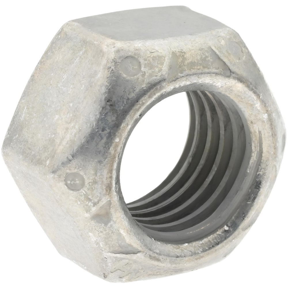 Hex Lock Nut: Distorted Thread, 3/4-10, Grade C Steel, Cadmium Clear-Plated