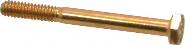 Made in USA 39010 Hex Head Cap Screw: 1/4-20 x 2-1/2", Grade 8 Steel, Zinc Yellow Dichromate Finish Image