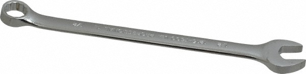 Combination Wrench: 1/2" Head Size - 8" OAL, Steel, Chrome Finish