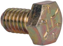 Made in USA 39025 Hex Head Cap Screw: 5/16-18 x 1/2", Grade 8 Steel, Zinc Yellow Dichromate Finish Image