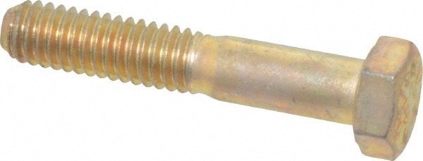 Made in USA 39032 Hex Head Cap Screw: 5/16-18 x 1-3/4", Grade 8 Steel, Zinc Yellow Dichromate Finish Image