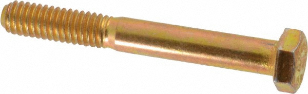Made in USA 39035 Hex Head Cap Screw: 5/16-18 x 2-1/2", Grade 8 Steel, Zinc Yellow Dichromate Finish Image