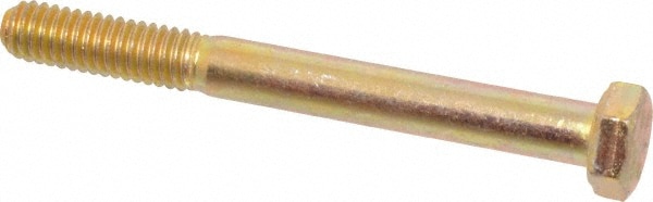 Made in USA 39037 Hex Head Cap Screw: 5/16-18 x 3", Grade 8 Steel, Zinc Yellow Dichromate Finish Image