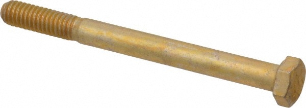 Made in USA 39039 Hex Head Cap Screw: 5/16-18 x 3-1/2", Grade 8 Steel, Zinc Yellow Dichromate Finish Image