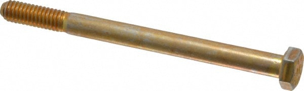 Made in USA 39040 Hex Head Cap Screw: 5/16-18 x 4", Grade 8 Steel, Zinc Yellow Dichromate Finish Image