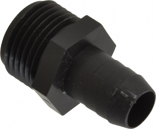 Garden Hose Adapter: Male Hose to Barb, 3/4" MGHT, Polypropylene