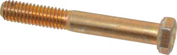 Made in USA MSC39061 Hex Head Cap Screw: 3/8-16 x 2-3/4", Grade 8 Steel, Zinc Yellow Dichromate Finish Image